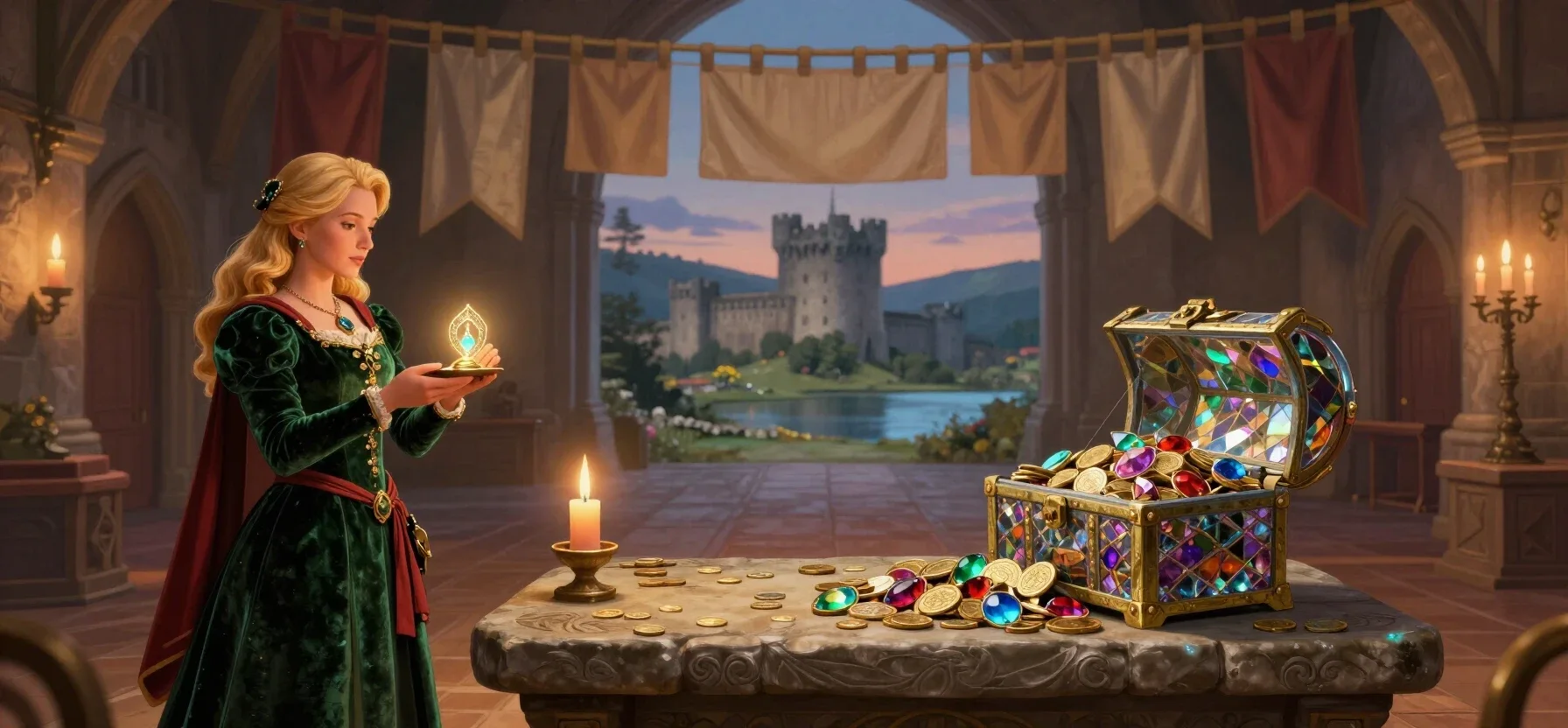 A treasure chest of coins for Hustle Casino bonus play
